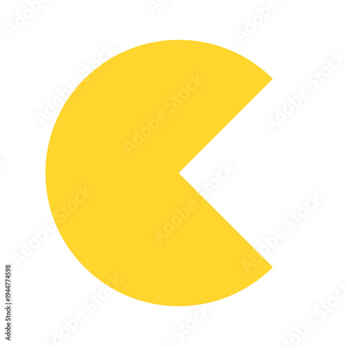 Free Download Yellow three quarter pie chart. Incomplete circular graph element vector illustration. - GFXLoad