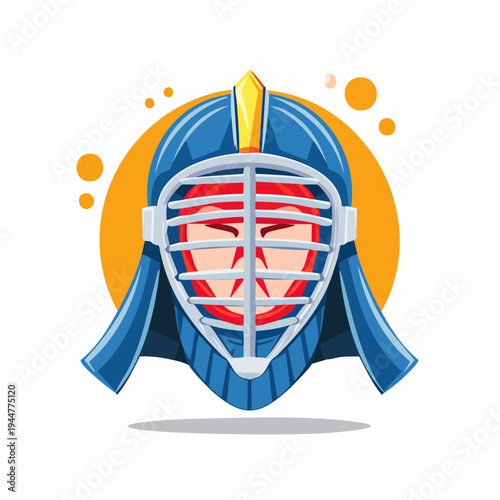 Kendo Mask Illustration – Traditional Men Protective Gear