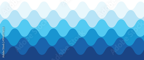 Sea waves layered vector background illustration and sea beach vector illustration.