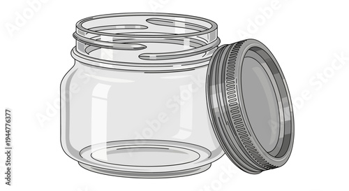 Clear Glass Jar with Removable Lid.