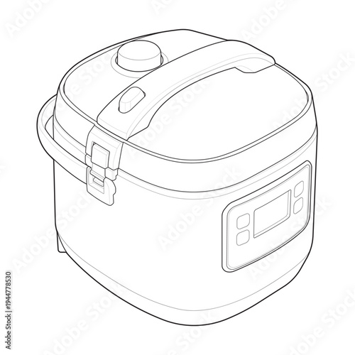 Modern digital rice cooker electric kitchen appliance