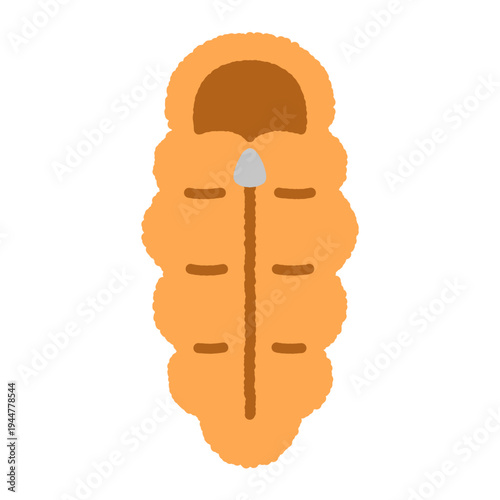 手書き風の単品アイコンイラスト　寝袋