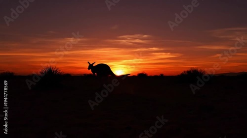 Deer silhouette at sunset in warm orange lighting for nature photography