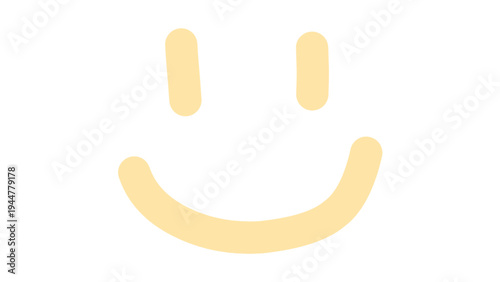 Minimalist Abstract Smiling Face Icon Illustration