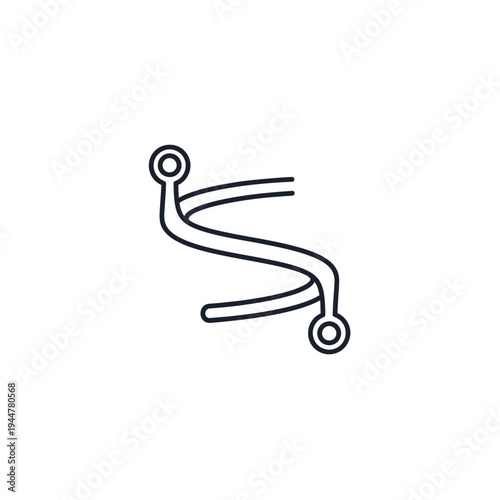 Simple line drawing of a stirrup.