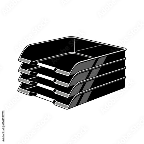 Black Desk Organizer with Multiple Compartments.