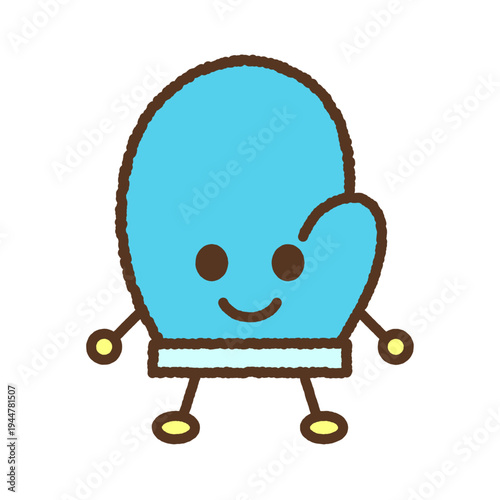 キャラクター風の単品アイコンイラスト　調理手袋