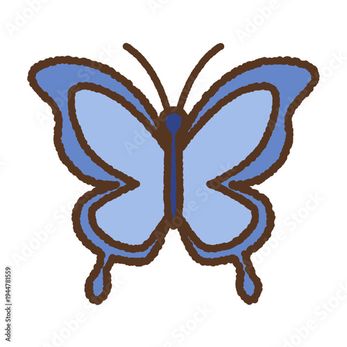 手書き風の生き物単品アイコンイラスト　蝶々