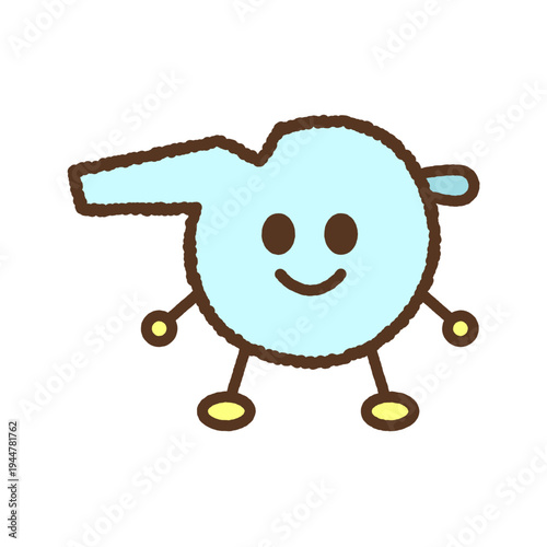 手書き風のキャラクター単品アイコンイラスト　笛