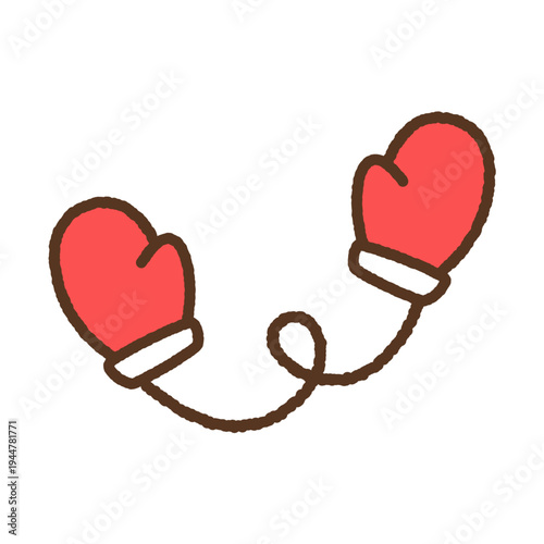 手書き風の単品アイコンイラスト　手袋