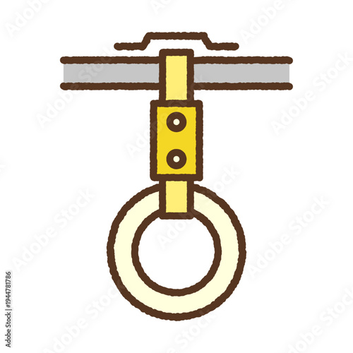 手書き風のシンプルアイコンイラスト　吊り革