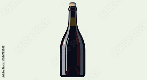 Dark wine bottle with cork.