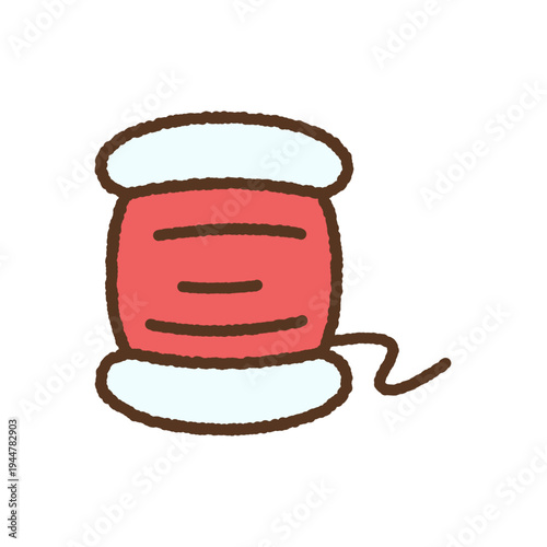 手書き風の単品アイコンイラスト　縫い糸