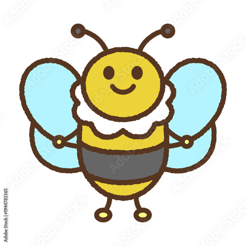 手書き風の生き物単品アイコンイラスト　蜂