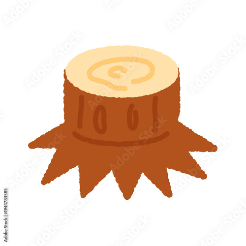 手書き風のアイコン　切り株