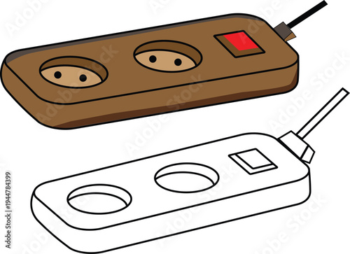 Electric Stove with Four Burners and Cooking Pot Vector