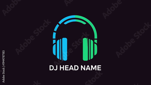 DJ Headphones Logo Design Template.