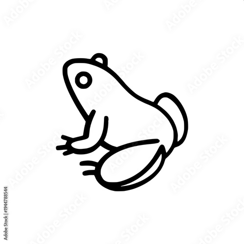 Psychedelic op-art frog drawing, black and white striped patterns forming the body of a frog, geometric dots and curves, frog perched on a triangular platform, hypnotic horizontal line background, mod