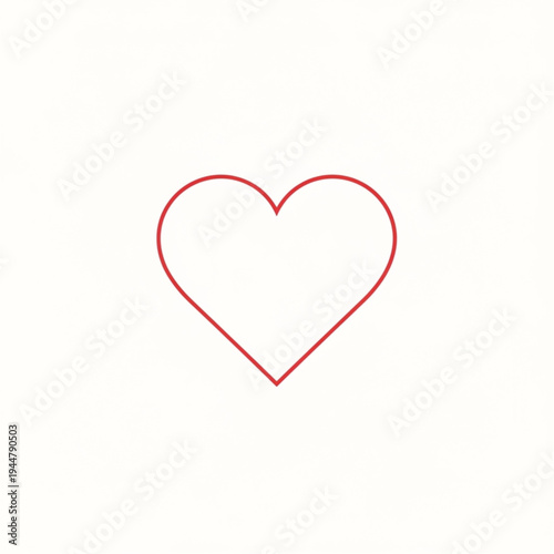 A 3d red paper heart isolated on a white background as a romantic symbol of love and passion for a Valentine's Day wedding decoration icon