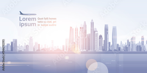 city skyscraper view cityscape background skyline