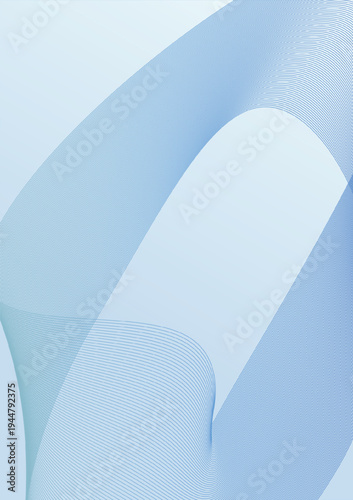 Minimalist abstract curved paper background with soft blue gradient and copy space