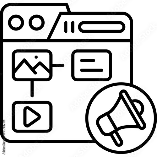 Media planning Outline Icon