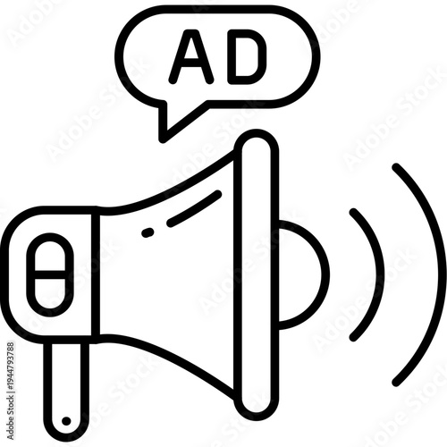 Audio advertising Outline Icon