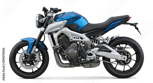 Striking blue motorcycle designed for power and agility
