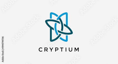Cryptium Logo Design with Geometric Shapes.