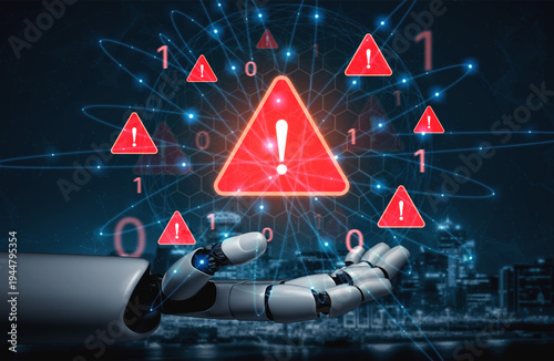 Quadro su tela An AI assistant identifies a critical security breach and issues an urgent warning