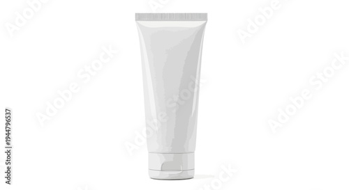 Blank white cosmetic cream tube mockup with flip-top cap. Isolated 3D render illustration of an empty container, perfect for beauty, skincare, or personal hygiene product branding and design