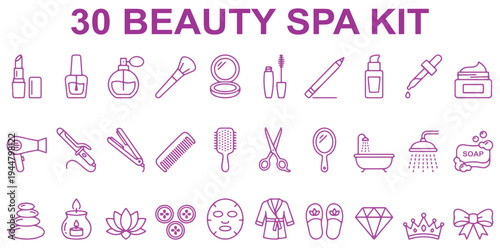A collection of beauty and spa icons for a relaxing experience