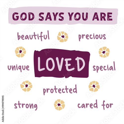 God Says You Are Loved with Other Affirmations