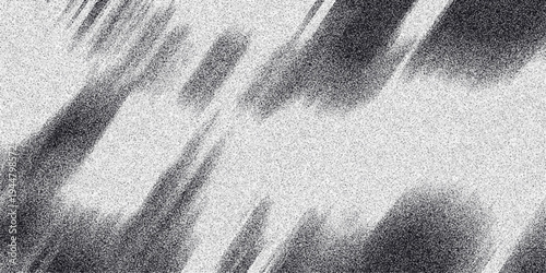 Energetic monochrome abstract background with blurred diagonal lines and a pervasive granular noise, suggesting speed and abstract motion for design