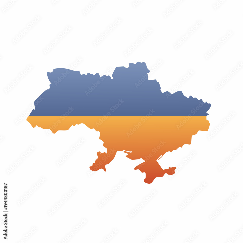 Obraz premium Ukraine map silhouette with flag colors, symbol of patriotism and freedom.