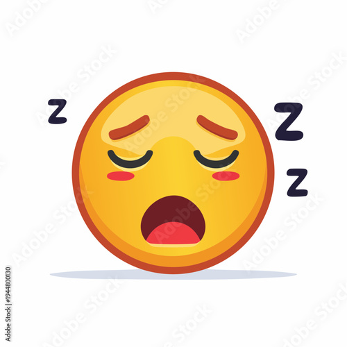 Sleeping Emoji Illustration with Snoring Z's and Drooping Eyes