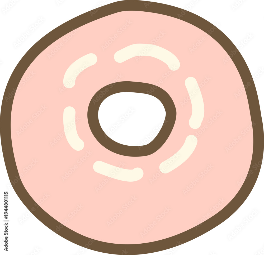 Obraz premium Simple Pink Glazed Donut Icon