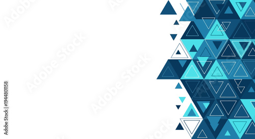 Dynamic Blue Triangular Pattern Abstract Background Design.