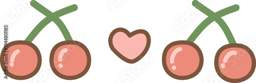 Cherry Heart Repeat Pattern Icon