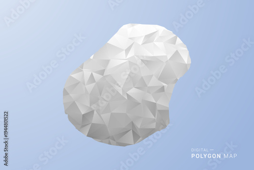 Nauru Map - polygon style vector illustration in gray, white and blue tone, low-poly geometric design, minimal silhouette, suitable for infographic and modern design.