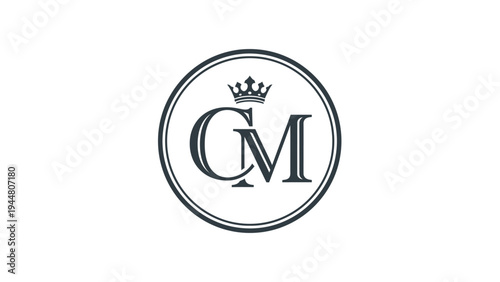 Luxury Monogram Logo with Crown Emblem.