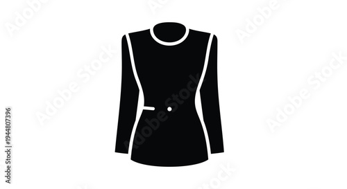 Vector black women's belted peplum top icon