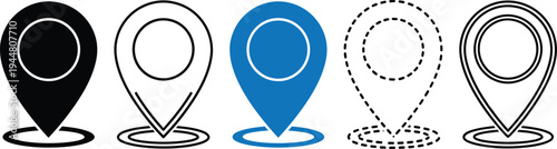 Icon collection diverse map marker symbols for navigation and location identification