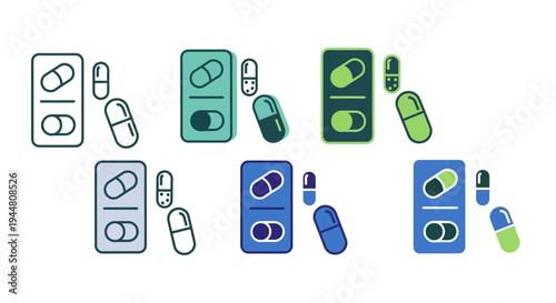 Collection of pharmaceutical blister packs with capsules and pills, representing medication and healthcare