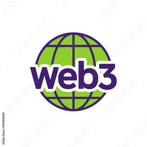 Web3 Decentralized Internet Flat Vector Icon, Future of Connectivity Symbol. transparent.