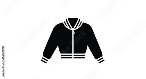 Vector black zip-up jacket icon