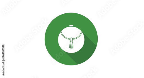 Vector green tie icon on white background