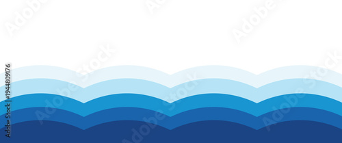 Sea waves layered vector background illustration and sea beach vector illustration.
