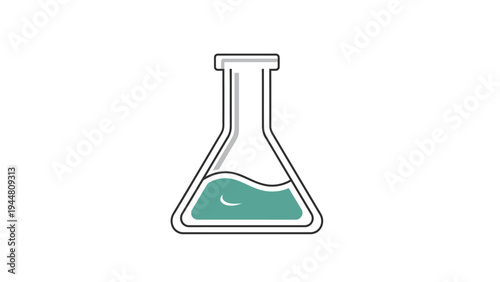 Laboratory Erlenmeyer Flask with Green Liquid.