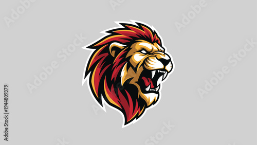 Fierce Lion Head Logo Illustration Design.